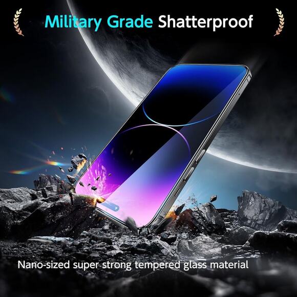 3 Pack iPhone 14 Pro Tempered Glass Screen & Camera Protectors Easy Install - Picture 2 of 6